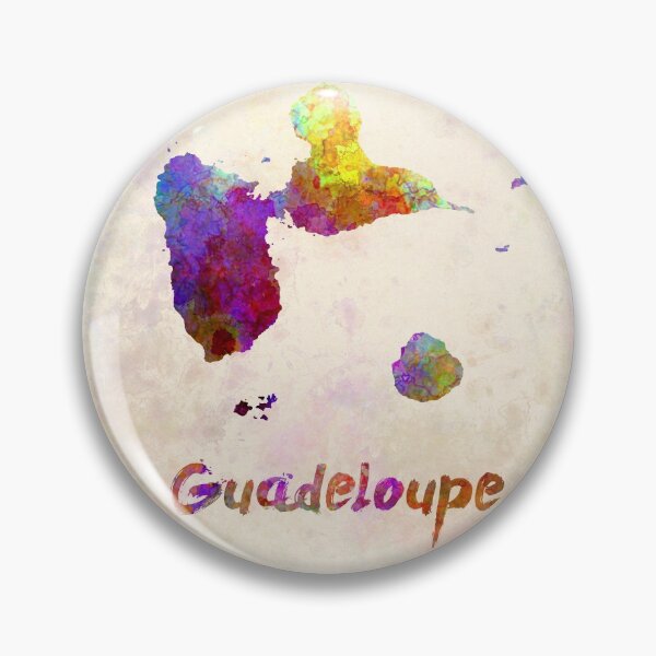 Item preview, Guadeloupe watercolor map designed and sold by paulrommer.