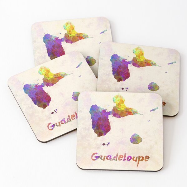 Item preview, Guadeloupe watercolor map designed and sold by paulrommer.