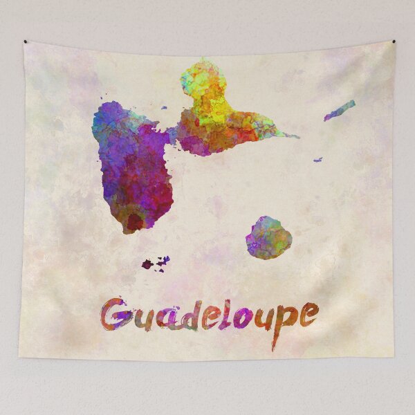 Item preview, Guadeloupe watercolor map designed and sold by paulrommer.