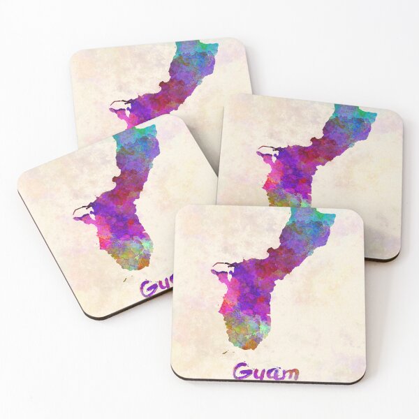 Item preview, Guam watercolor map designed and sold by paulrommer.