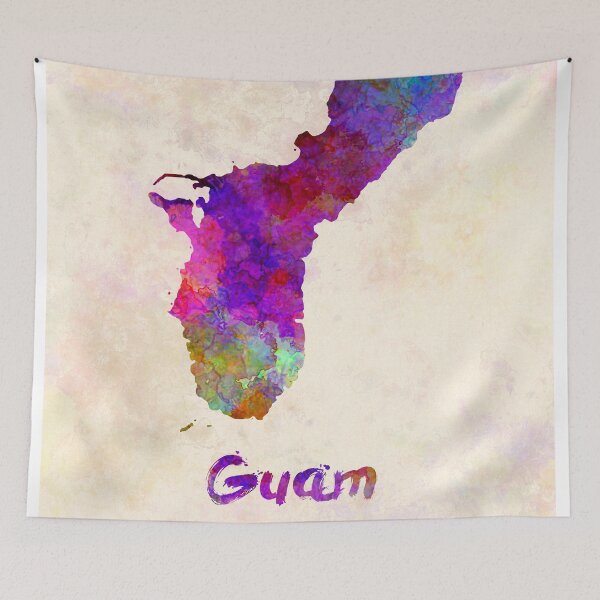 Item preview, Guam watercolor map designed and sold by paulrommer.