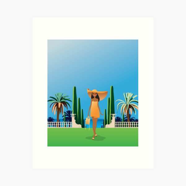 French Riviera, promenade by the sea Art Print