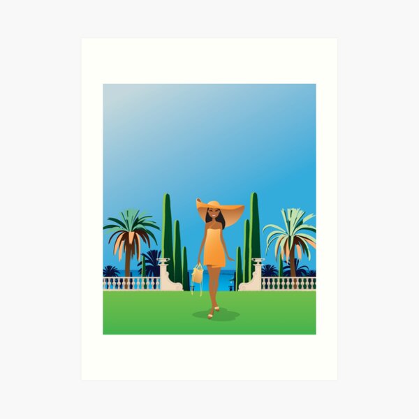 French Riviera, promenade au bord de mer Impression artistique