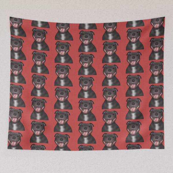 Item preview, Staffordshire Bull Terrier (Staffie) Dog Portrait - Pattern - Red designed and sold by JadeMadeThis.