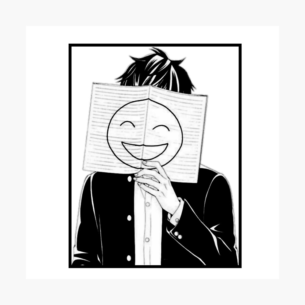 Anime Sad Happy Boy Poster By Med00 Redbubble