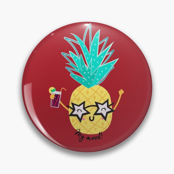 Item preview, Pineapple fruit sticker happy mood. designed and sold by sasumiworld.