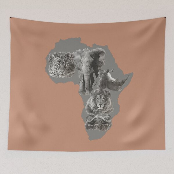 Item preview, Sketch of Big Five Game in Map of Africa designed and sold by TeeZoneZtore.