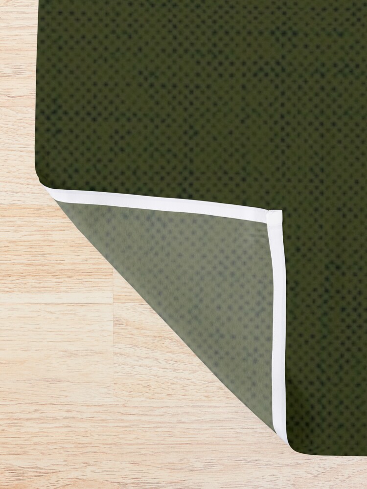 Alternate view of Dark olive textured. Shower Curtain
