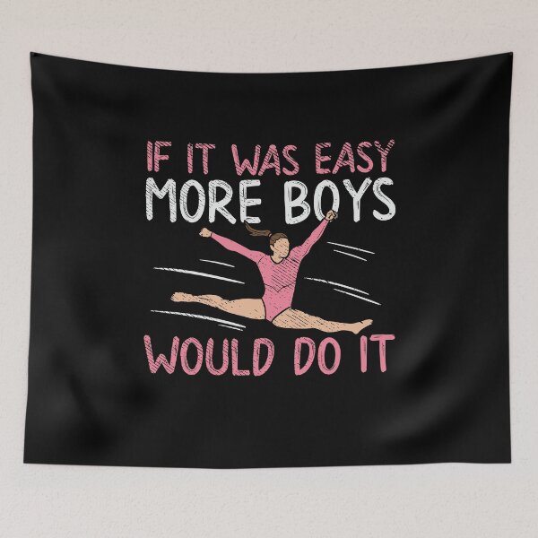 Item preview, Funny Gym Gymnastics Girl in the Midst of a Stretch Jump designed and sold by Betsytiptoe.