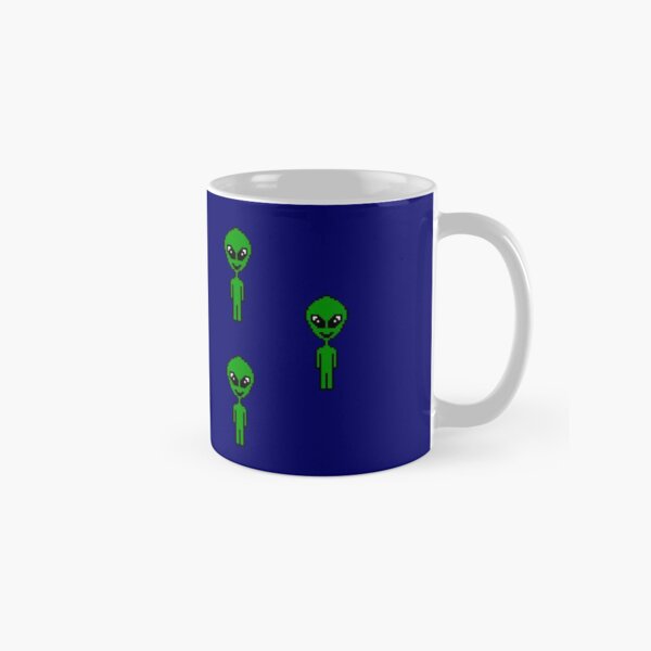 Pixel Aliens (blue background) Classic Mug