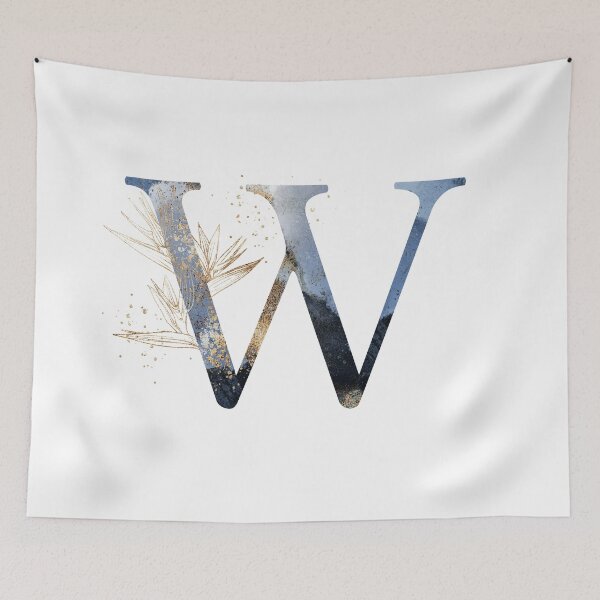 Item preview, Floral Initial Letter W, Monogram Gifts designed and sold by PinkLotusArt.
