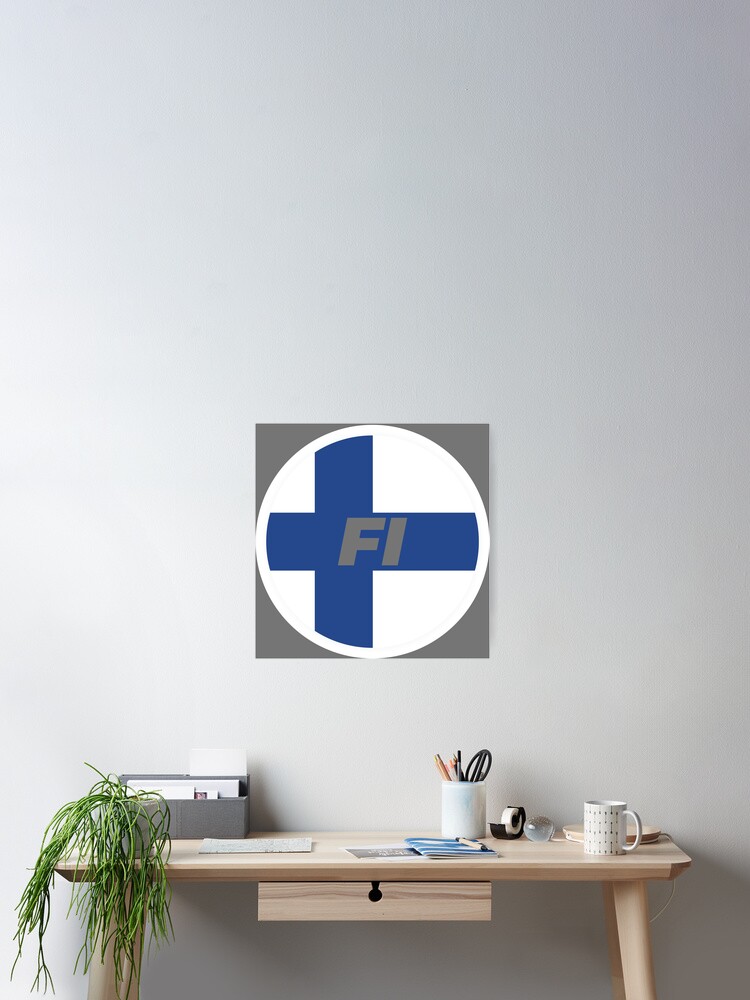Thumbnail 2 of 3, Poster, Finland | Round Flag With Country Code designed and sold by CarlosAlberto.