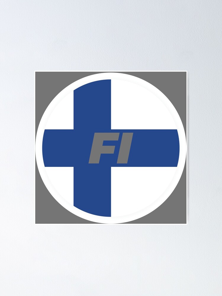 Thumbnail 1 of 3, Poster, Finland | Round Flag With Country Code designed and sold by CarlosAlberto.