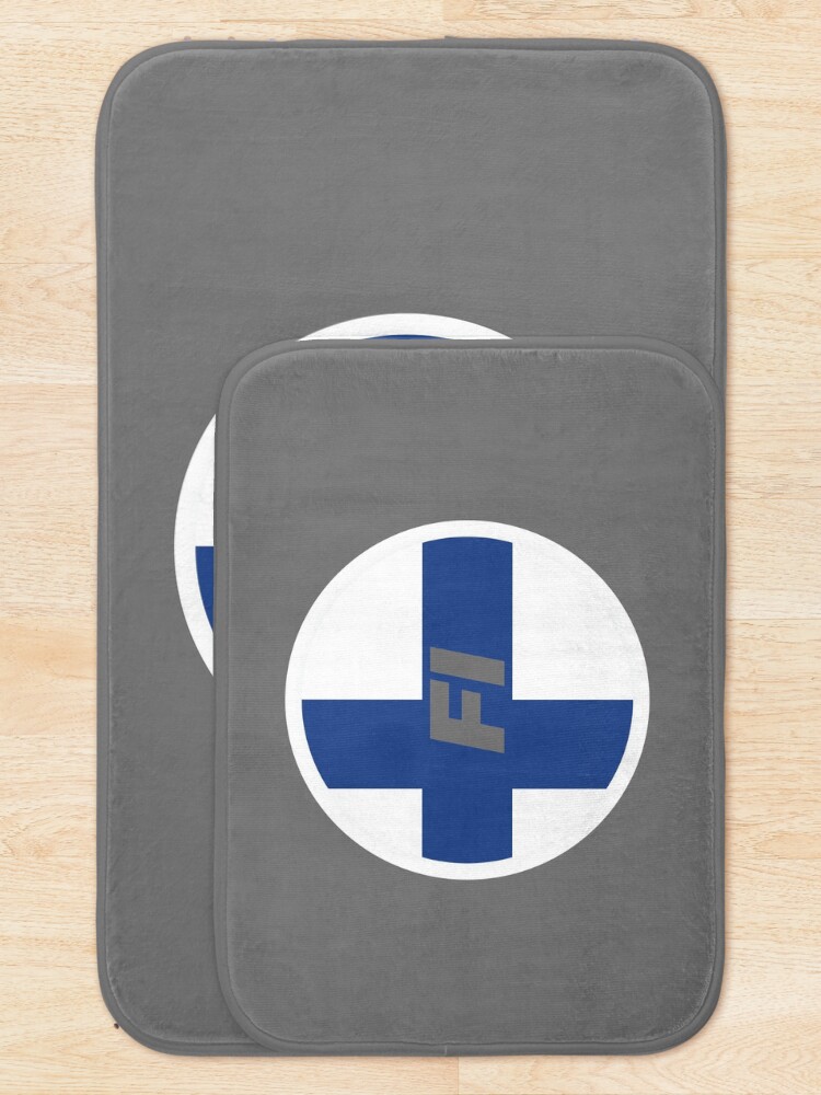 Thumbnail 5 of 6, Bath Mat, Finland | Round Flag With Country Code designed and sold by CarlosAlberto.