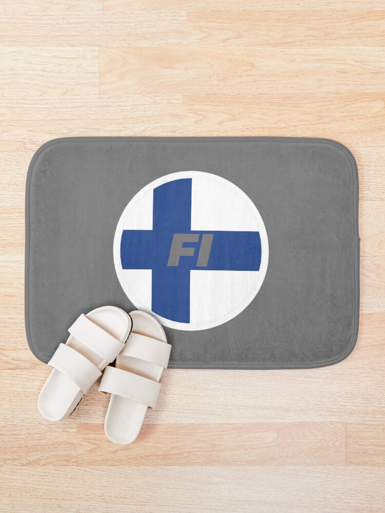 Thumbnail 1 of 6, Bath Mat, Finland | Round Flag With Country Code designed and sold by CarlosAlberto.
