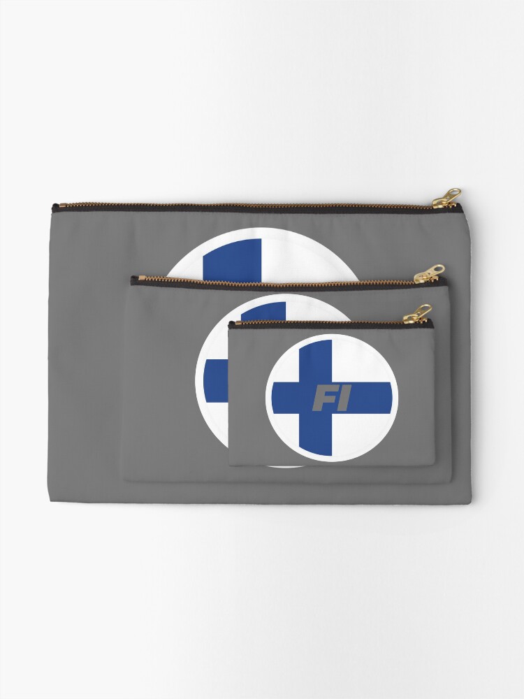 Thumbnail 2 of 4, Zipper Pouch, Finland | Round Flag With Country Code designed and sold by CarlosAlberto.