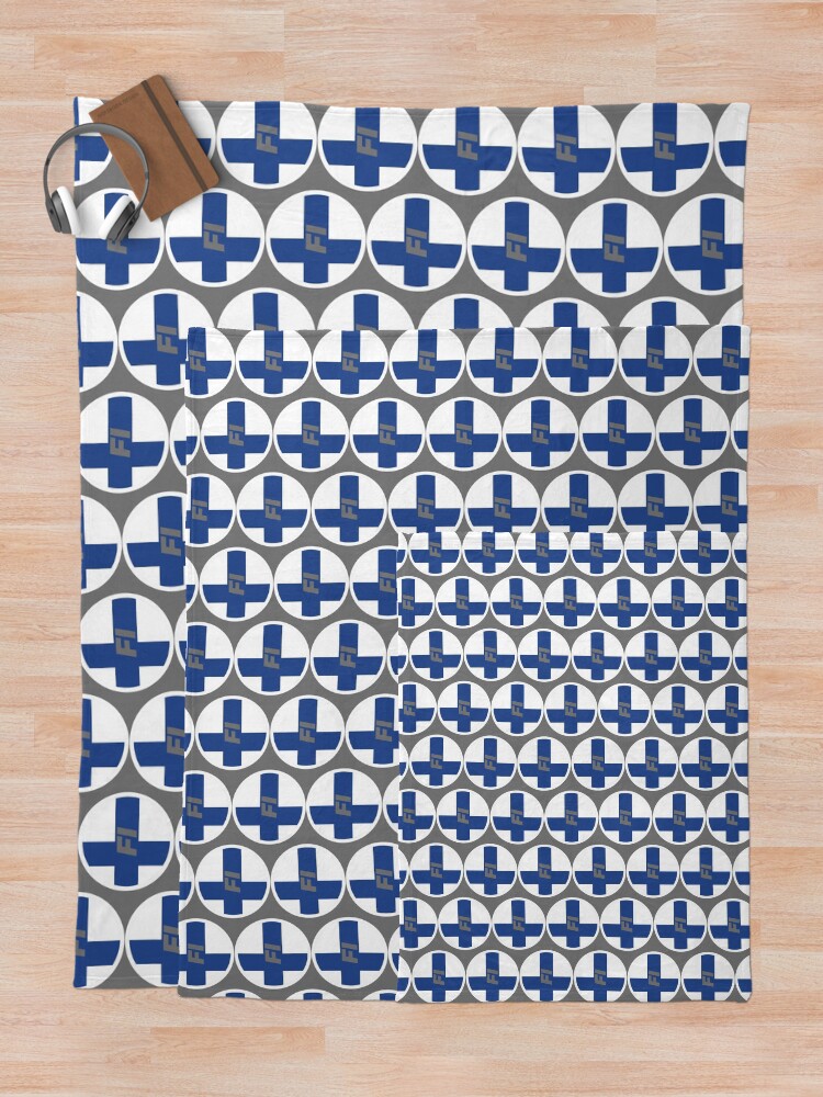 Thumbnail 5 of 6, Throw Blanket, Finland | Round Flag With Country Code designed and sold by CarlosAlberto.