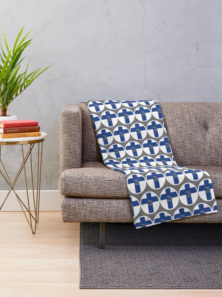 Thumbnail 2 of 6, Throw Blanket, Finland | Round Flag With Country Code designed and sold by CarlosAlberto.