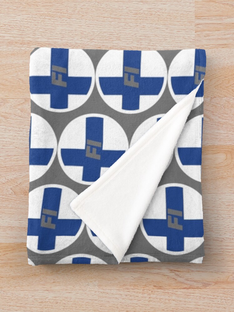 Thumbnail 3 of 6, Throw Blanket, Finland | Round Flag With Country Code designed and sold by CarlosAlberto.
