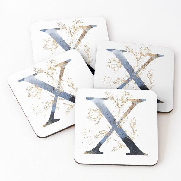 Item preview, Floral Initial Letter X, Monogram Gifts designed and sold by PinkLotusArt.