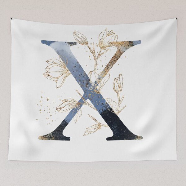 Item preview, Floral Initial Letter X, Monogram Gifts designed and sold by PinkLotusArt.
