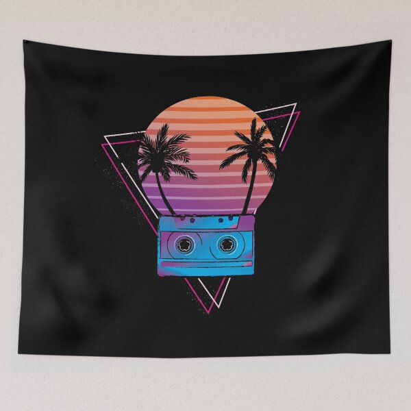 Item preview, Cassette Retrowave Palm Sunset designed and sold by ghost888.
