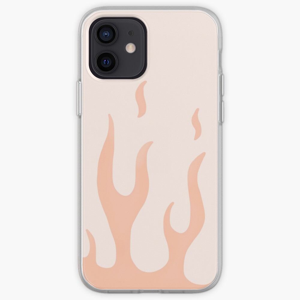Orange Flammen Tapete Iphone Hulle Cover Von Pastel Paletted Redbubble