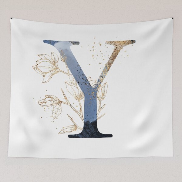 Item preview, Floral Initial Letter Y, Monogram Gifts designed and sold by PinkLotusArt.