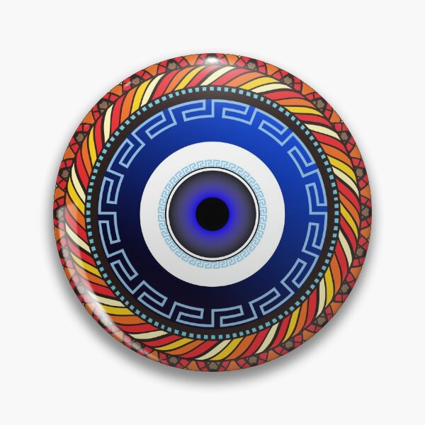 Item preview, Mati Evil Eye Mosaic Colorful Border designed and sold by Yiorgos Designs.