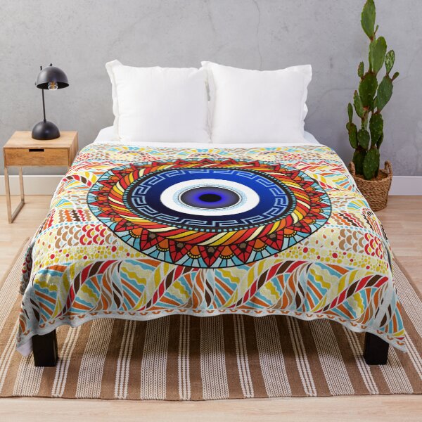 Item preview, Mati Evil Eye Mosaic Colorful Border designed and sold by Yiorgos Designs.