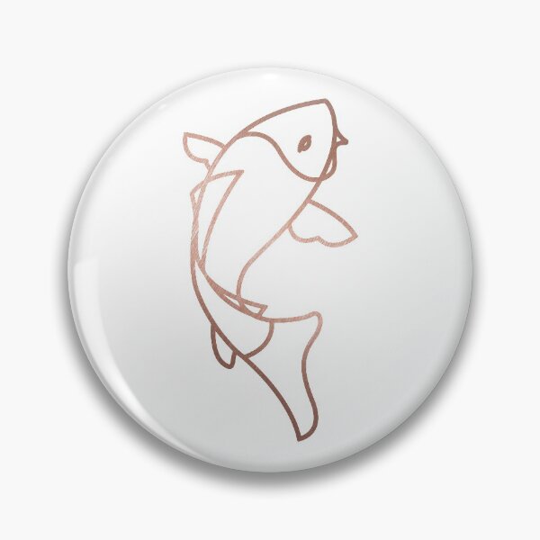 Item preview, Rose gold line drawing fish designed and sold by Space Art.