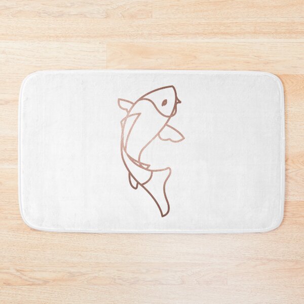Item preview, Rose gold line drawing fish designed and sold by Space Art.
