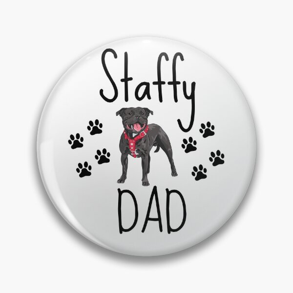 Item preview, Staffy Dad - Black Vector Staffordshire Bull Terrier designed and sold by Beyond Words.