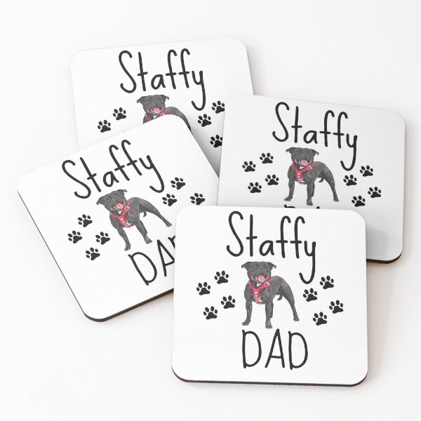 Item preview, Staffy Dad - Black Vector Staffordshire Bull Terrier designed and sold by Beyond Words.