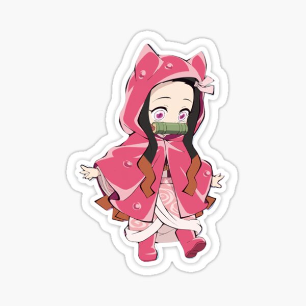 Nezuko in the rain Sticker