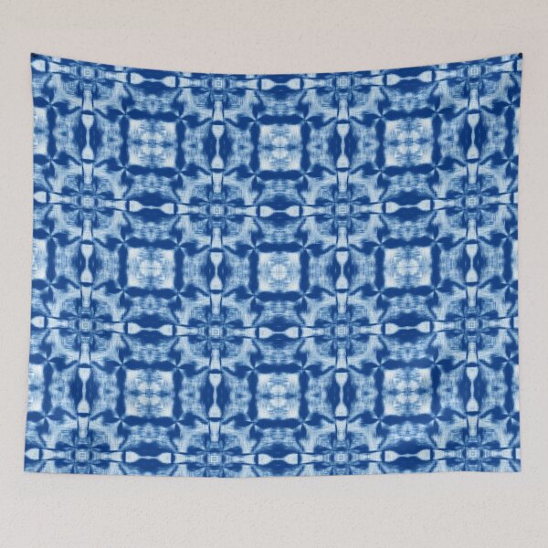 Item preview, Blue Indigo Tie-Dye Geo Pattern designed and sold by Silvia  Ospina.