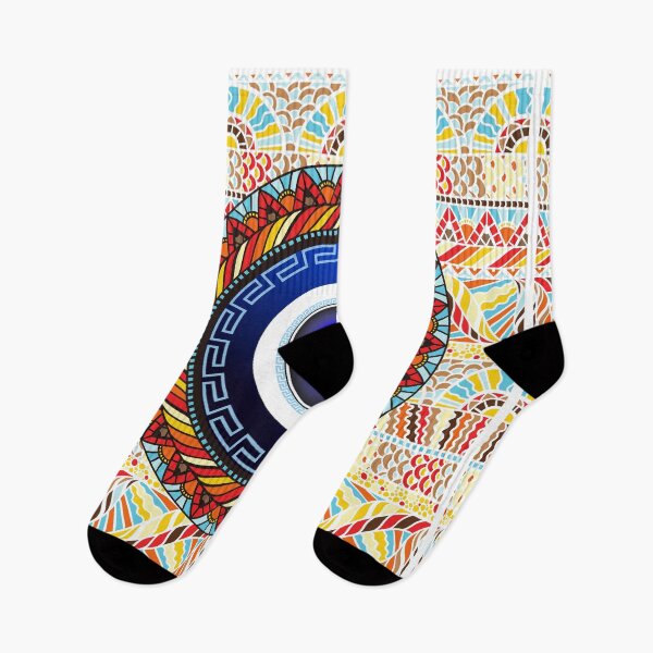 Item preview, Mati Evil Eye Mosaic Colorful Border designed and sold by Yiorgos Designs.