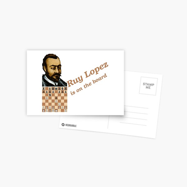 Chess Ruy Lopez is on the board v2 Postcard