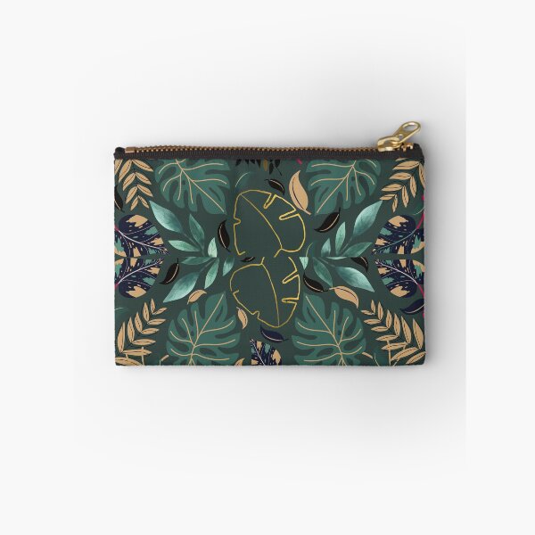 Item preview, Gold and green random tropical leaves pattern design  designed and sold by Yasminahj93.