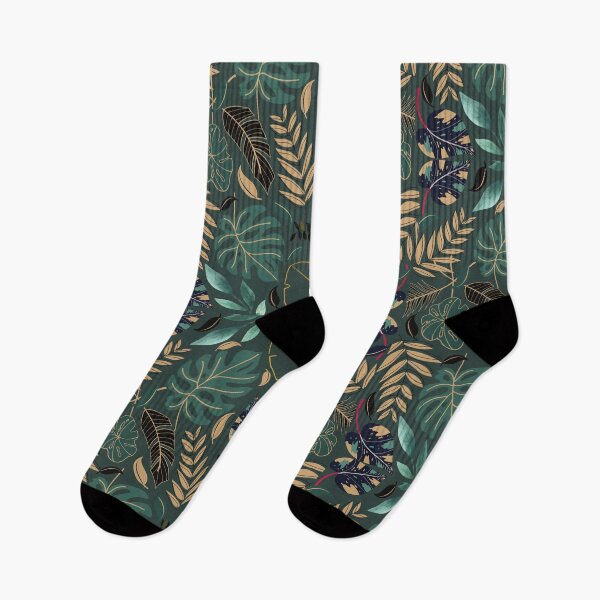 Item preview, Gold and green random tropical leaves pattern design  designed and sold by Yasminahj93.