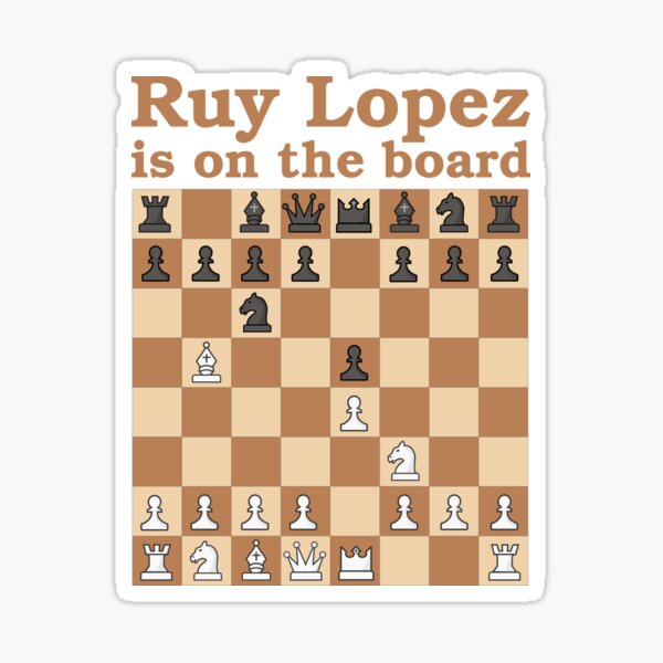 Chess Ruy Lopez is on the board v3 Sticker