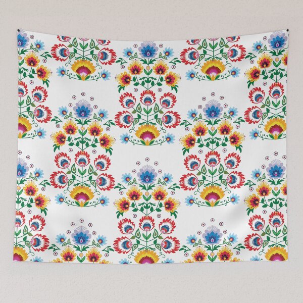 Item preview, Unique folk composition on white designed and sold by FK-UK.