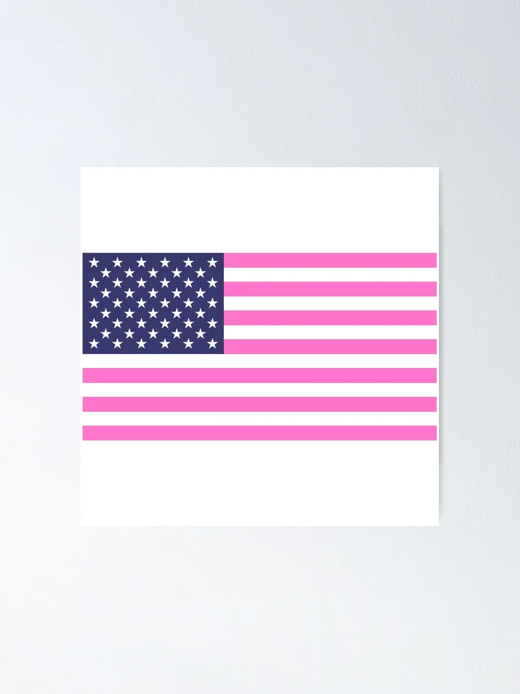 Pink Cute American Flag Poster for Sale by Groovysheck