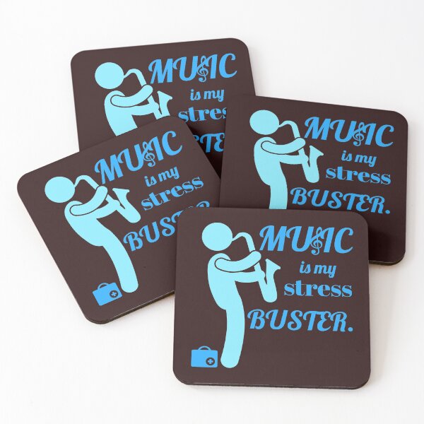 Item preview, music is my stress buster. doctor playing the saxophone designed and sold by doctors-apparel.
