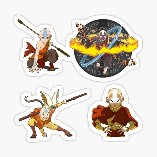 Avatar The Last Airbender Aang Sticker Set Sticker For Sale By Cassidycreates Redbubble 8232