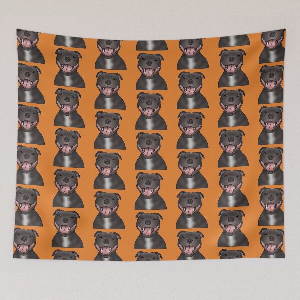 Item preview, Staffordshire Bull Terrier (Staffie) Dog Portrait - Pattern - Orange designed and sold by JadeMadeThis.
