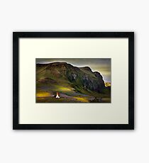 Last light on Vik kirkja Framed Print