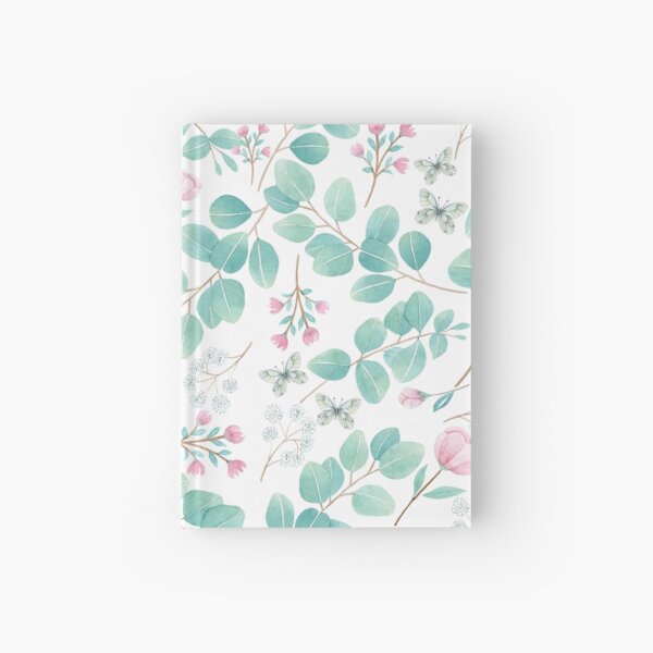 eucalypto and pink flower Hardcover Journal