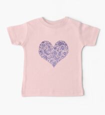 Purple Brocade Paisley Heart Baby Tee