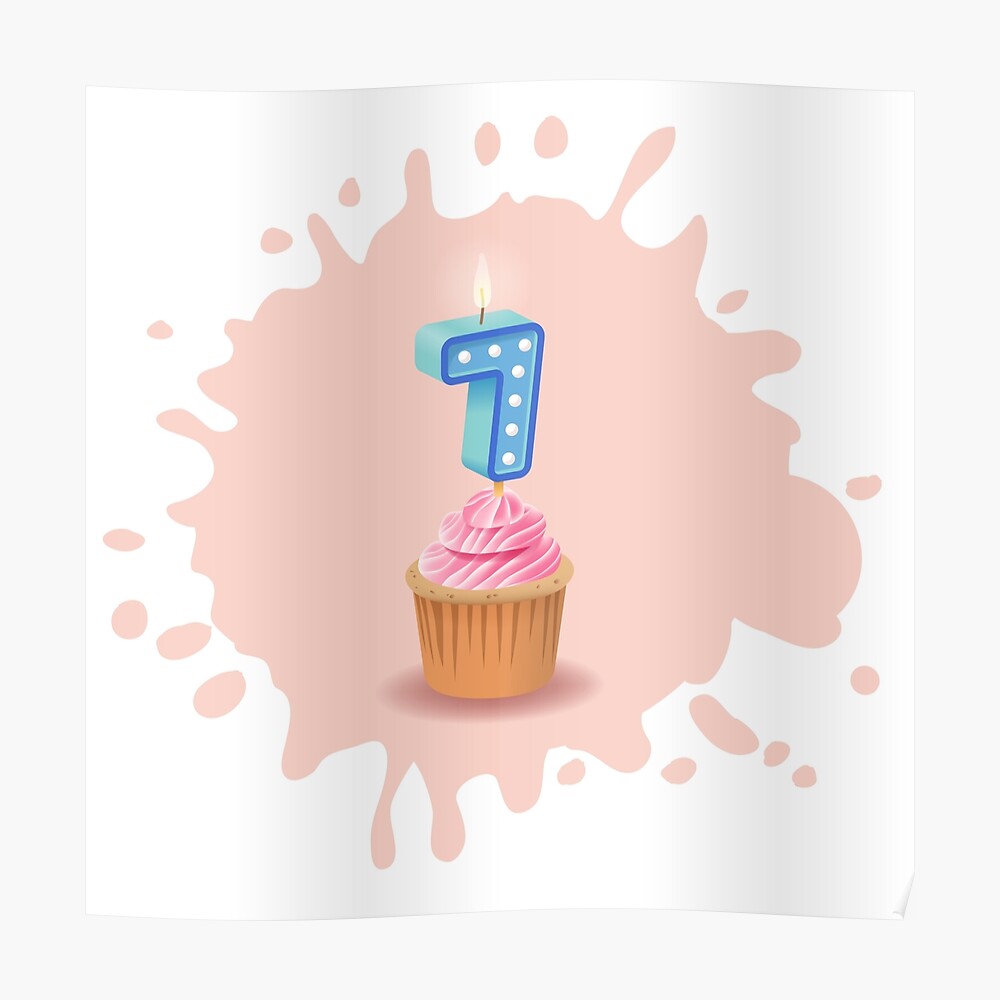 Sticker Joyeux Anniversaire 7 Mois Sept Ans Carte D Anniversaire Fille Par Urosek Redbubble